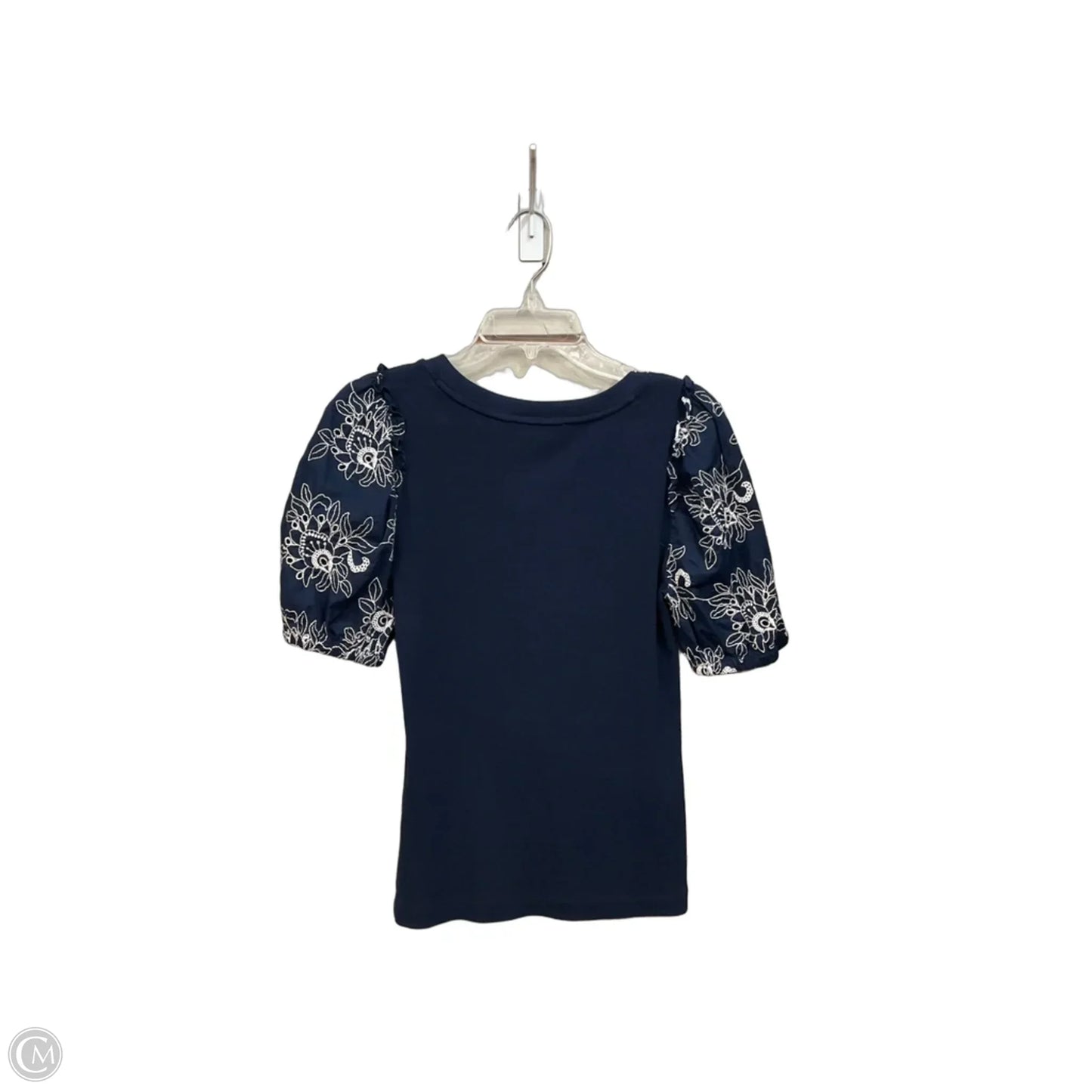 Top Short Sleeve By Loft In Navy, Size: S