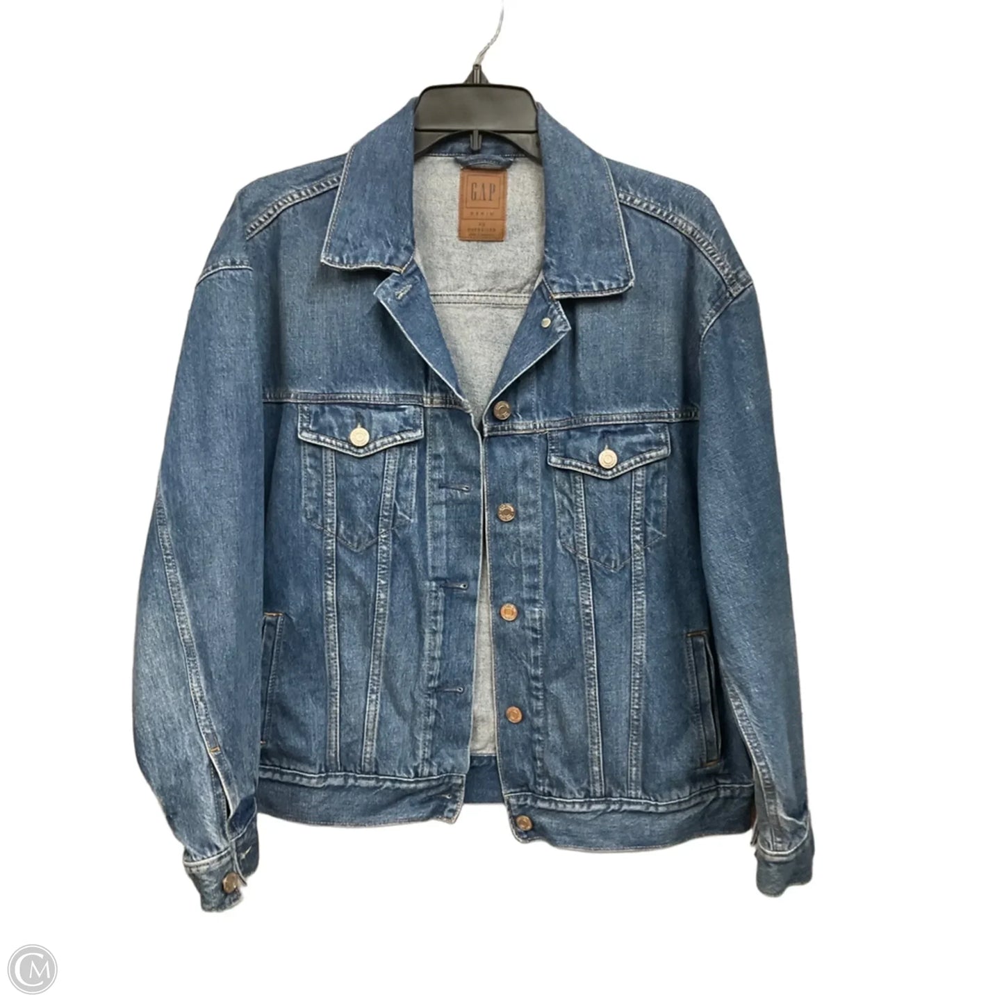 Jacket Denim By Gap In Blue Denim, Size: Xs