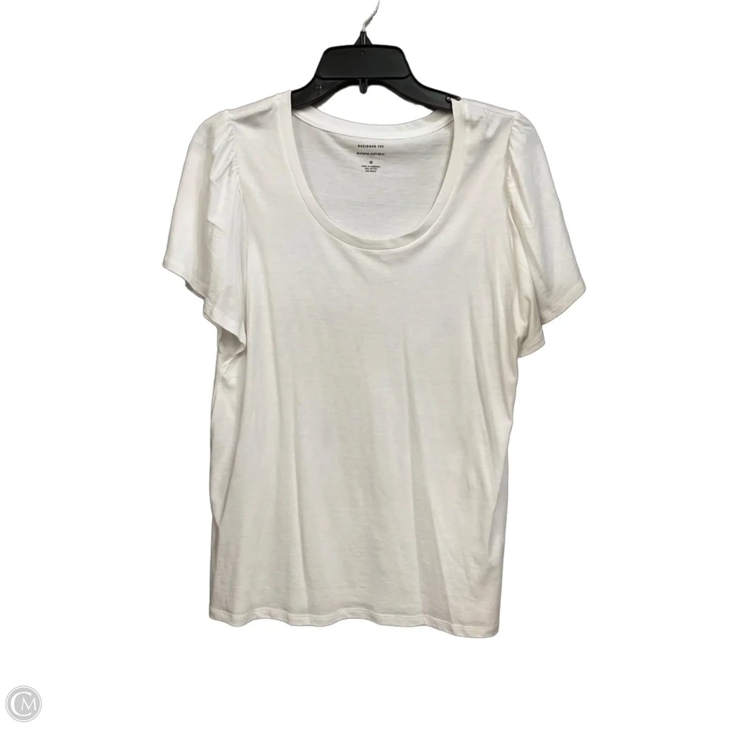 Top Short Sleeve By Banana Republic In White, Size: M