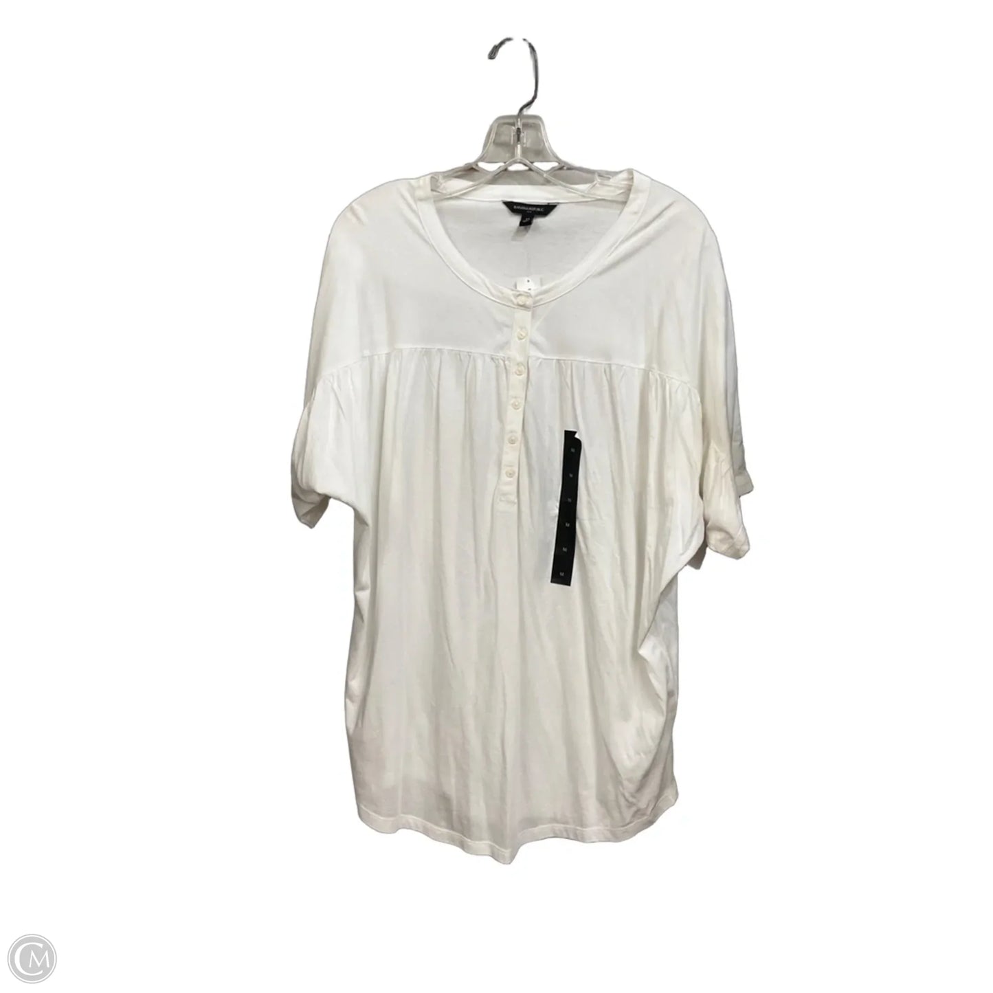 Top Short Sleeve By Banana Republic In White, Size: M