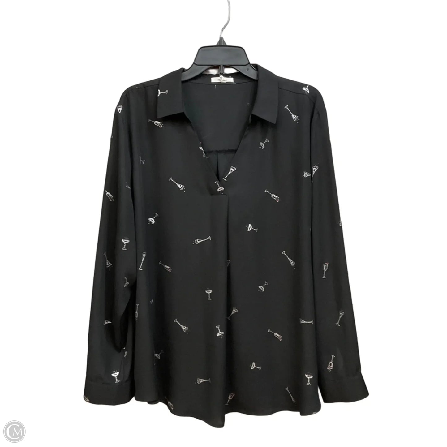 Blouse Long Sleeve By Maurices In Black, Size: 2x