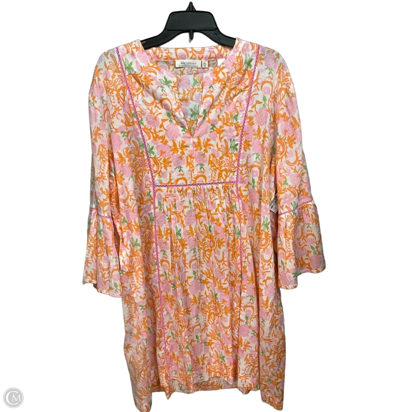 Dress Casual Short By Clothes Mentor In Orange & Pink, Size: Xl