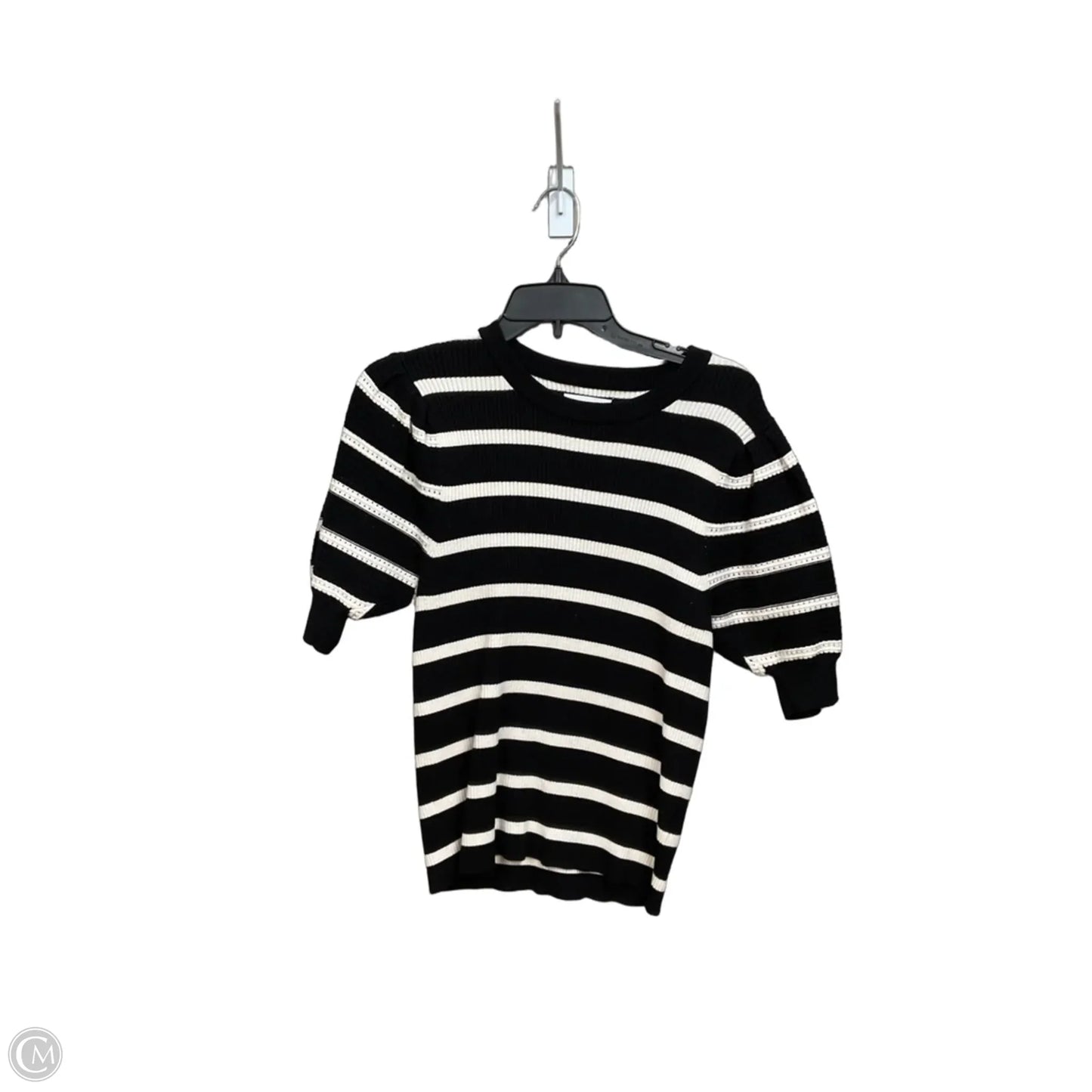 Top Short Sleeve By Nine West In Striped Pattern, Size: M