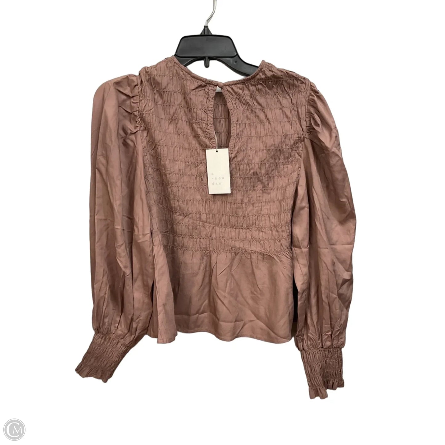 Top Long Sleeve By A New Day In Brown, Size: M
