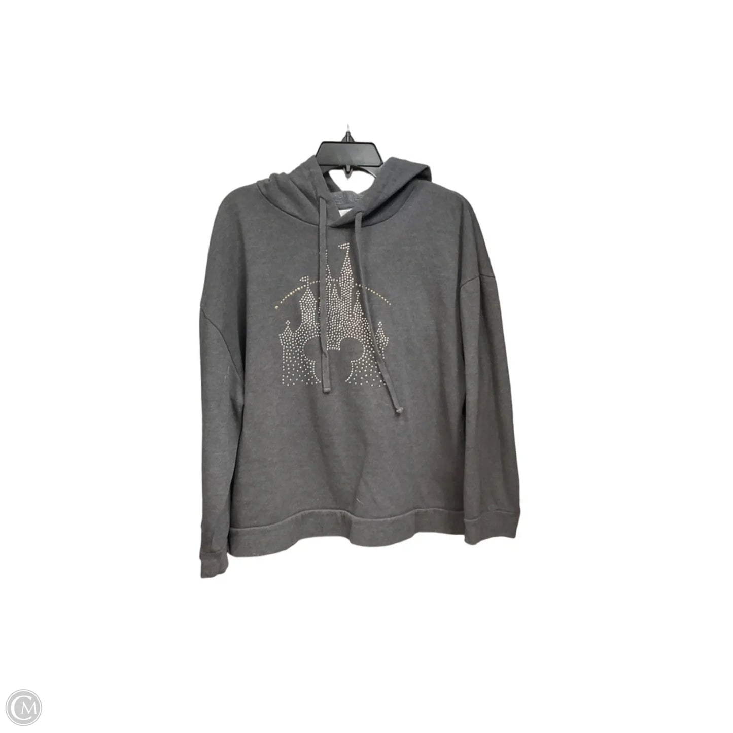 Athletic Sweatshirt Hoodie By Disney In Grey, Size: 1x