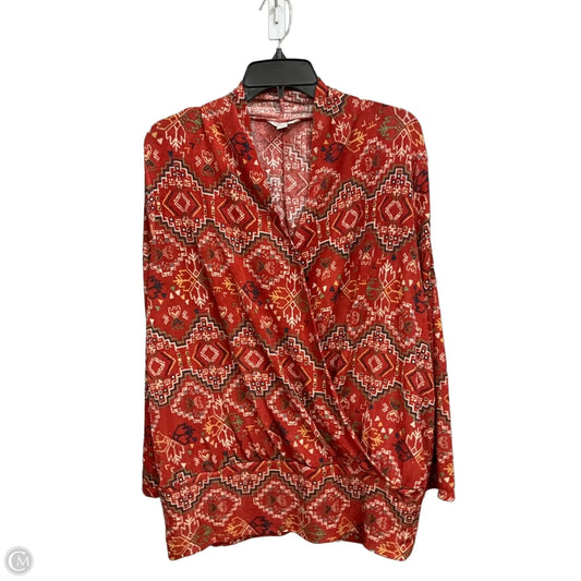 Top Long Sleeve By Cato In Orange, Size: Xl