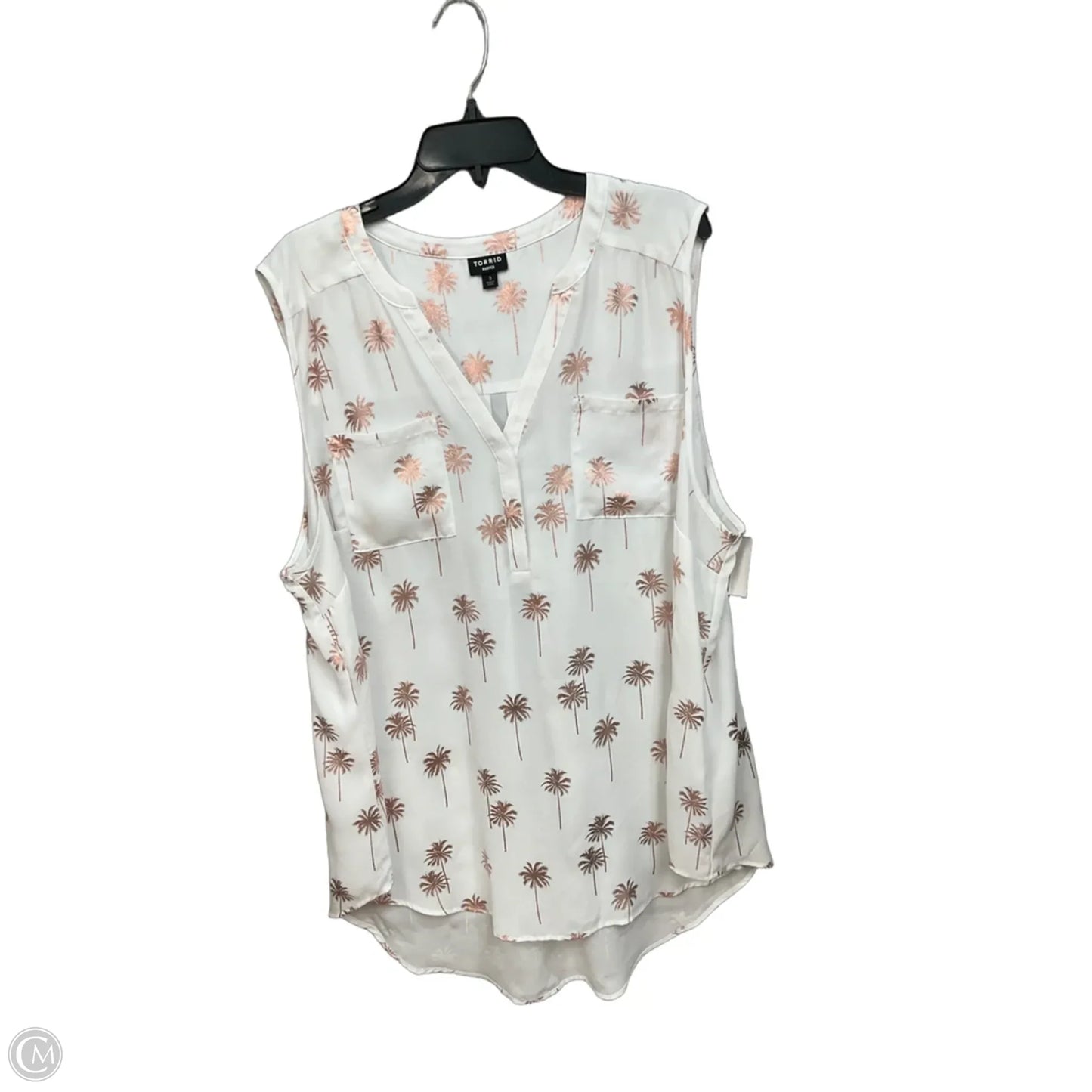 Blouse Sleeveless By Torrid In White, Size: 3x