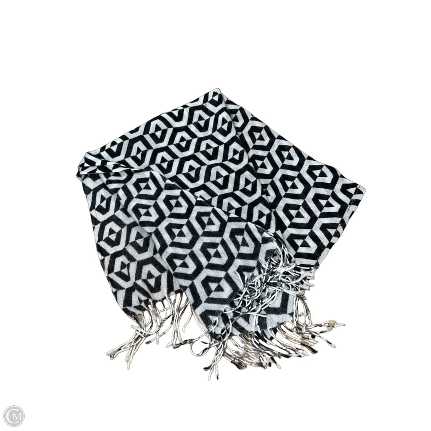 Scarf Winter By Clothes Mentor In Black & White