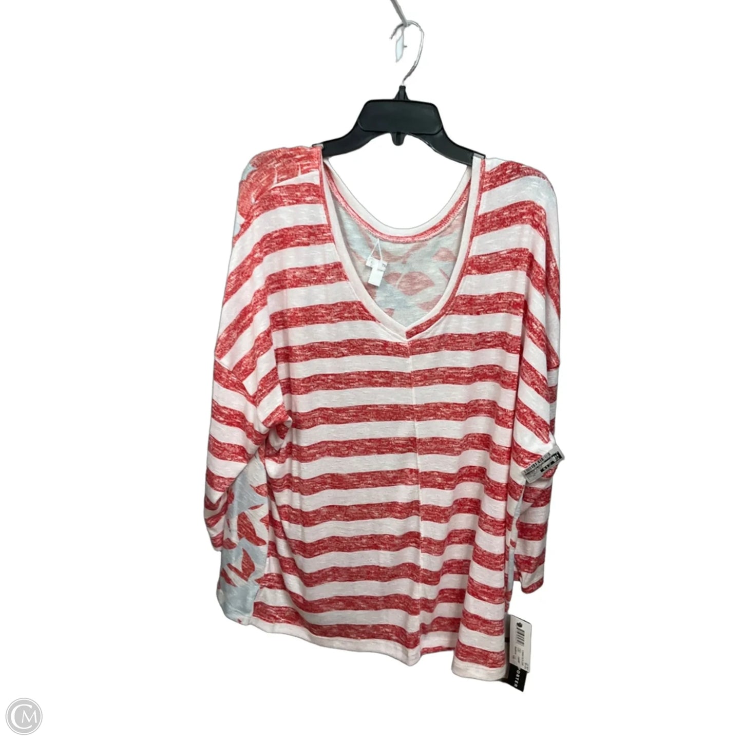 Top 3/4 Sleeve By Clothes Mentor In Striped Pattern, Size: 3x