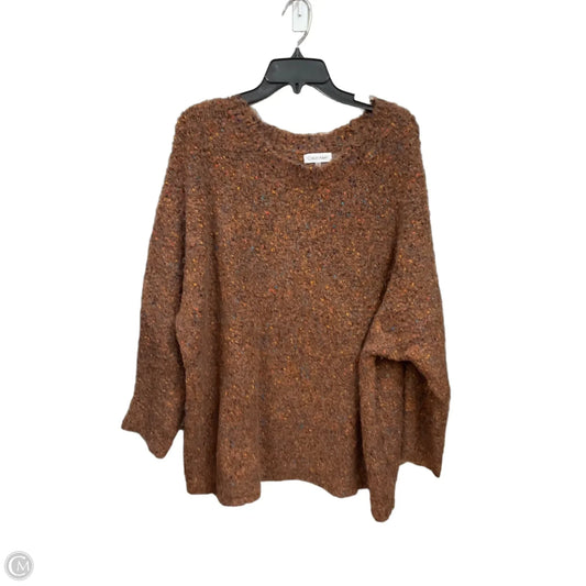 Top 3/4 Sleeve By Calvin Klein In Brown, Size: 3x