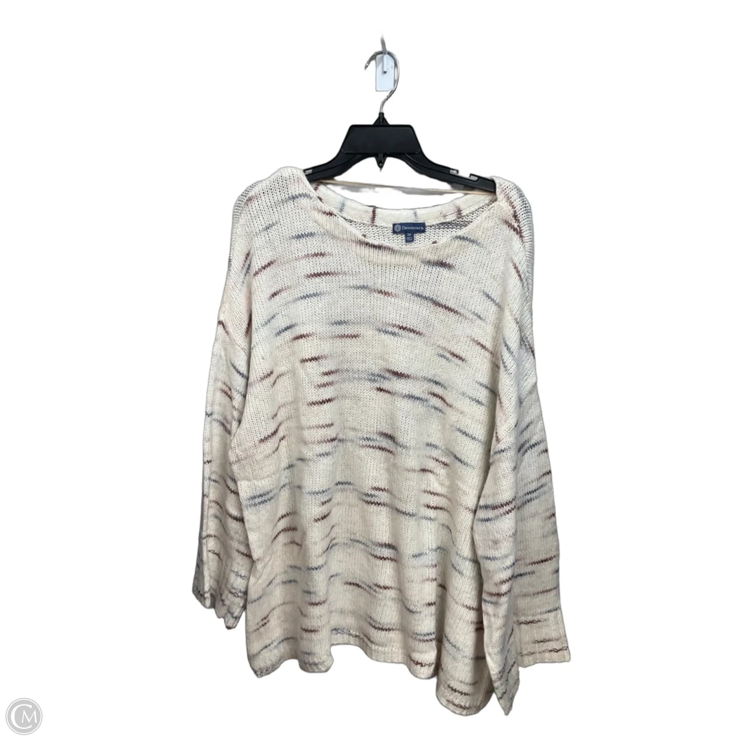 Top 3/4 Sleeve By Democracy In Striped Pattern, Size: 3x