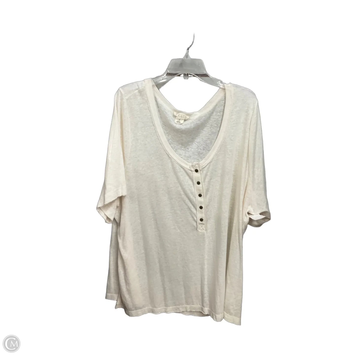 Top Short Sleeve By Festi In Cream, Size: 4x