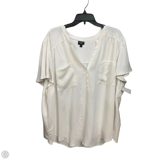 Blouse Short Sleeve By Torrid In White, Size: 4x