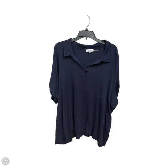 Top Short Sleeve By Calvin Klein In Navy, Size: 3x
