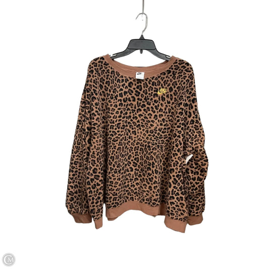 Sweatshirt Crewneck By Nike In Animal Print, Size: 3x