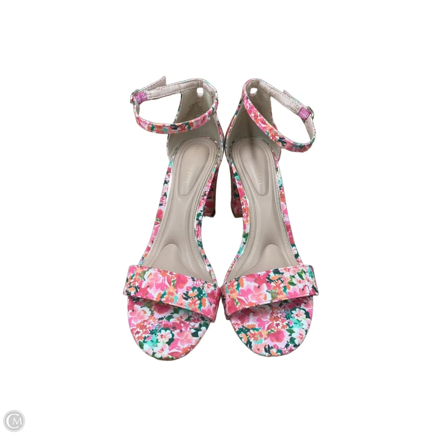 Shoes Heels Block By Kelly And Katie In Floral Print, Size: 7.5