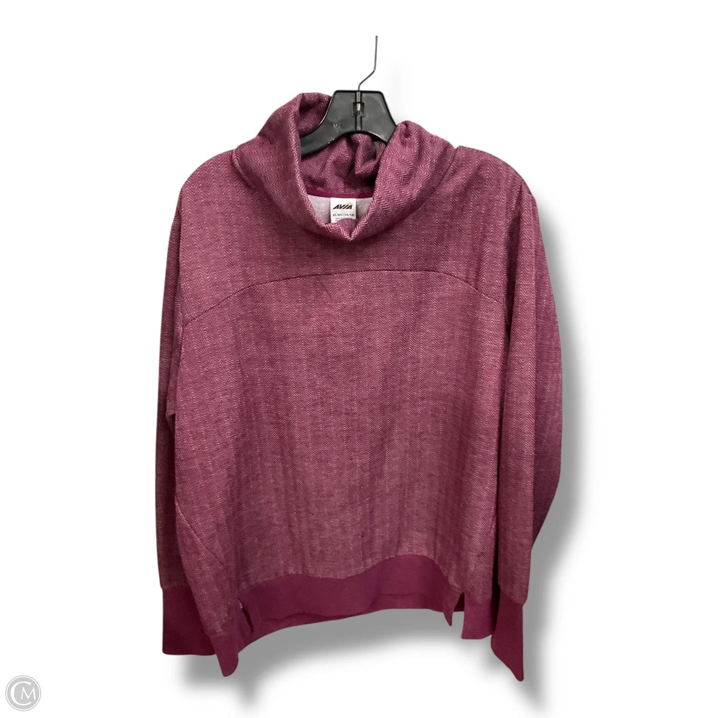 Athletic Sweatshirt Collar By Avia In Maroon, Size: Xl