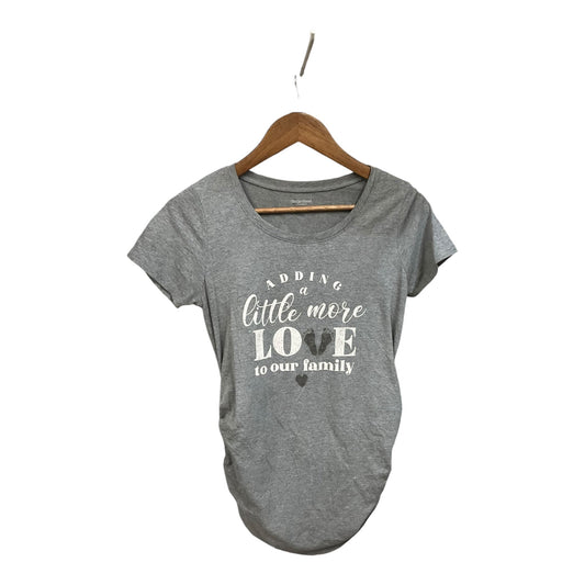 Top Short Sleeve By Motherhood In Grey, Size: S