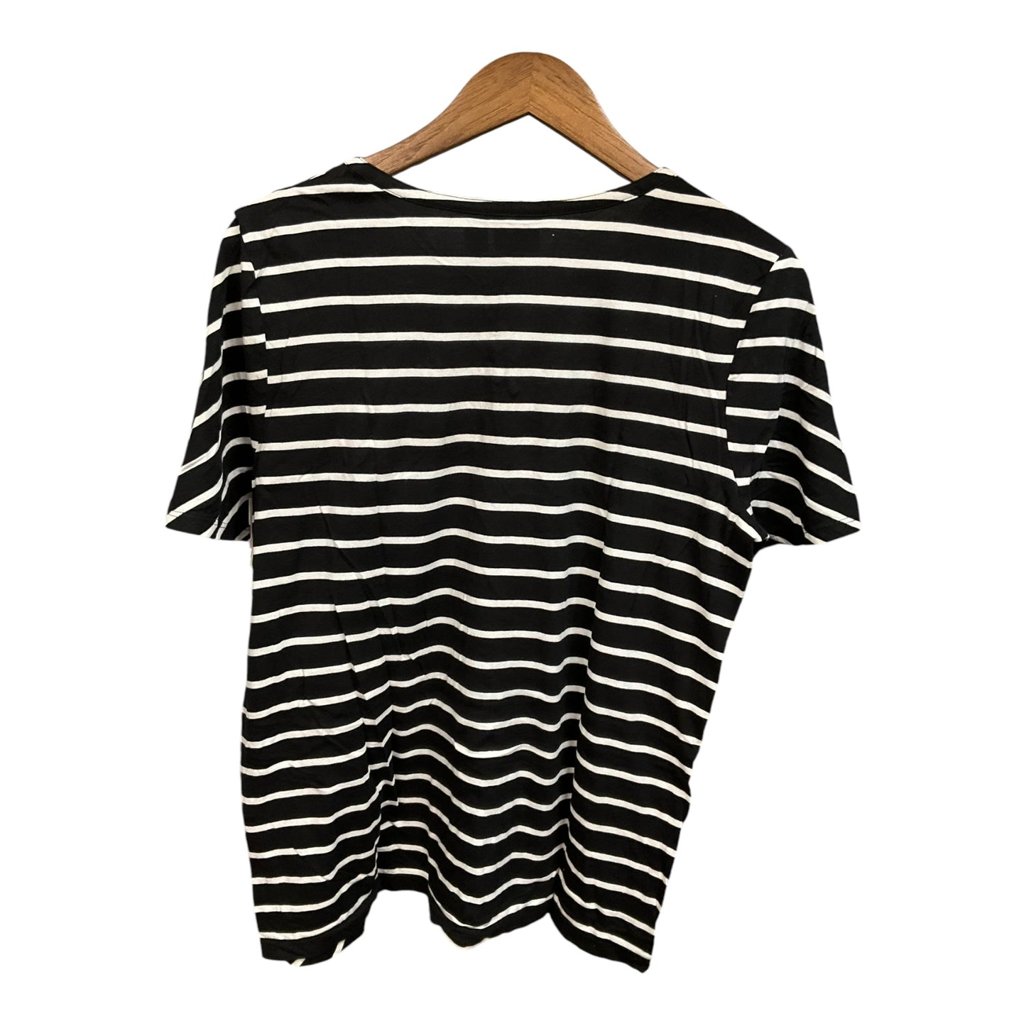 Top Short Sleeve By Chicos In Striped Pattern, Size: L