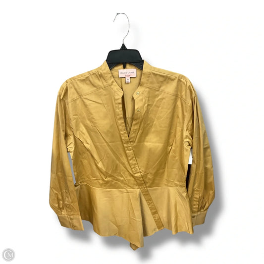 Blouse Long Sleeve By Black Label In Yellow, Size: M