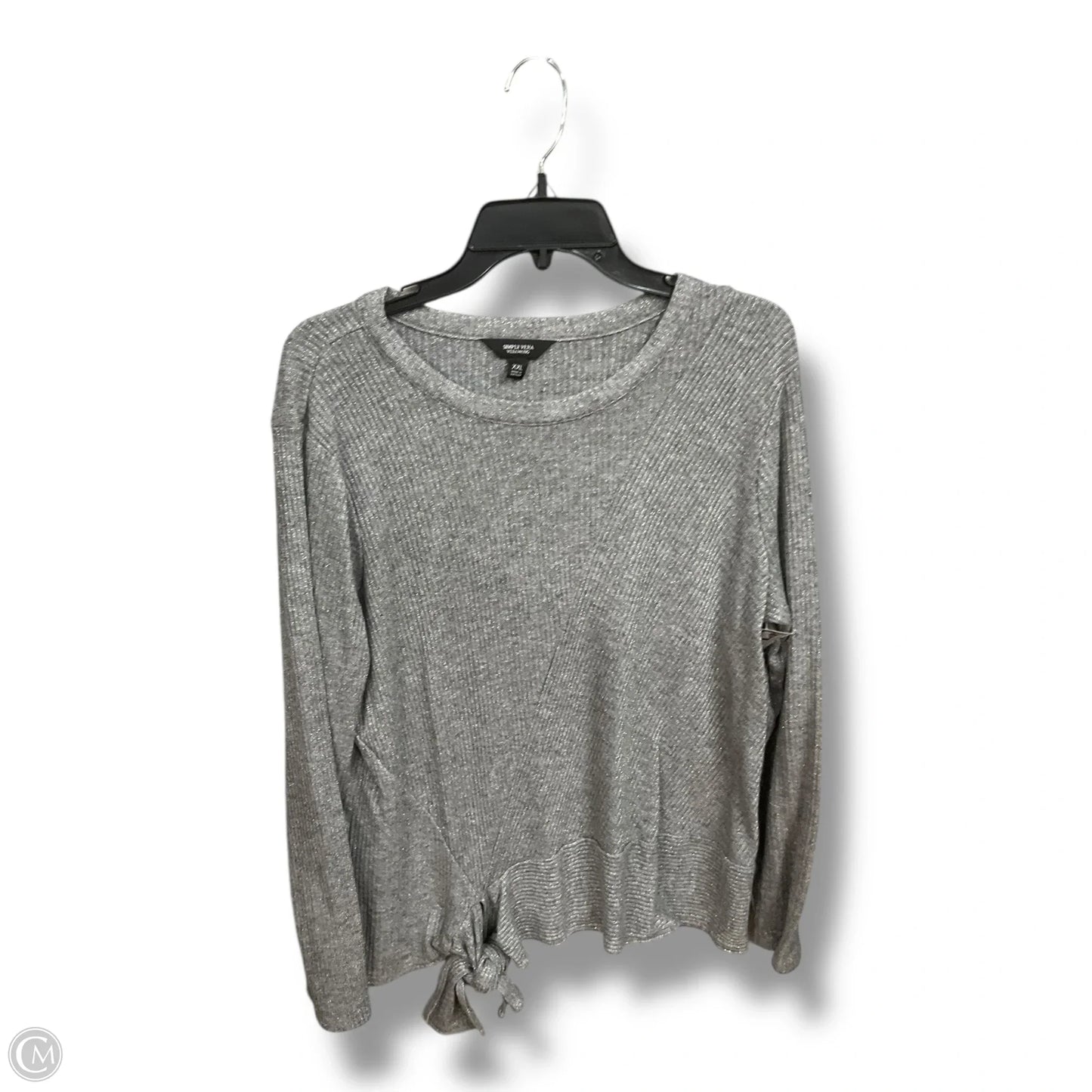 Top Long Sleeve By Simply Vera In Grey, Size: Xxl