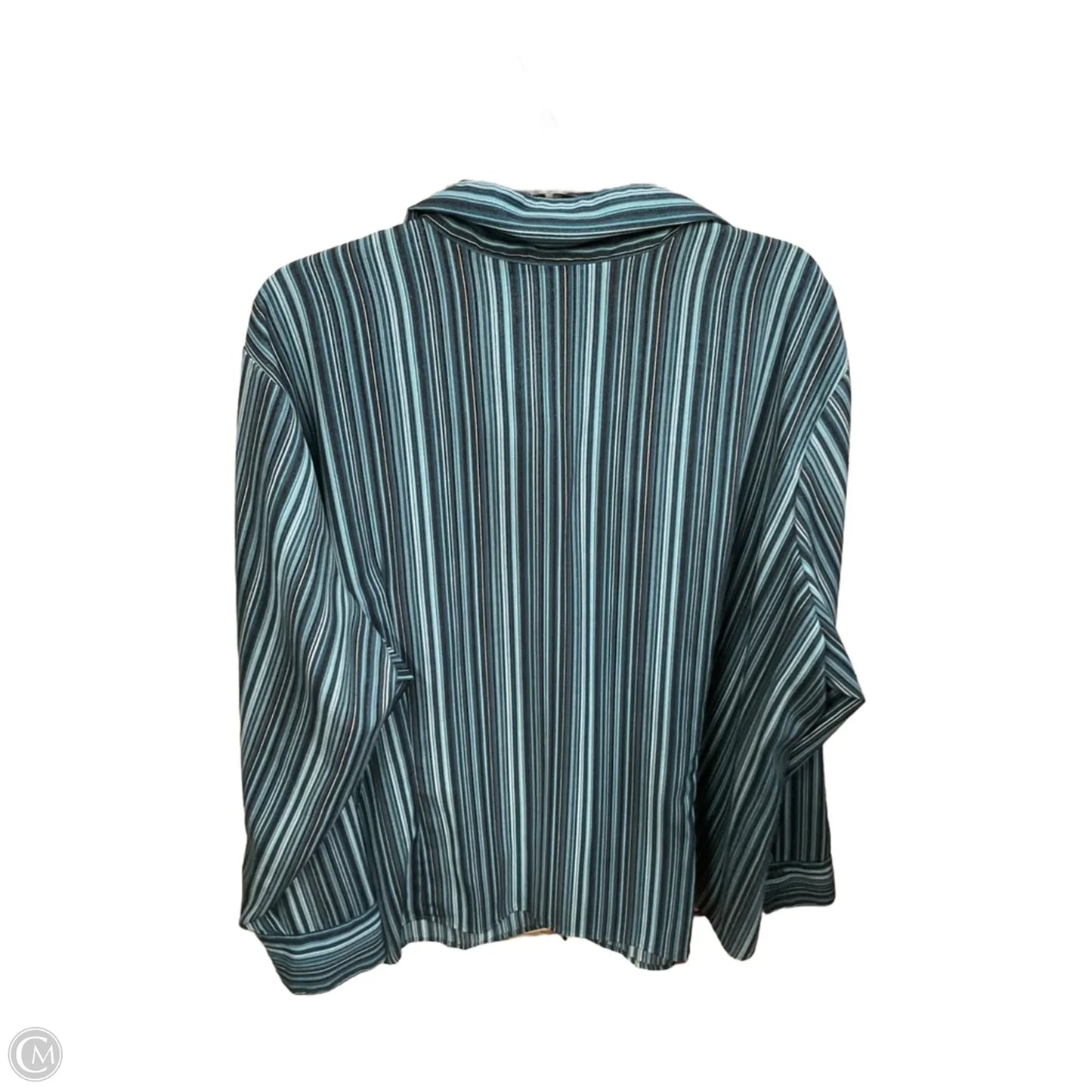 Blouse Long Sleeve By Croft And Barrow In Blue, Size: 3x