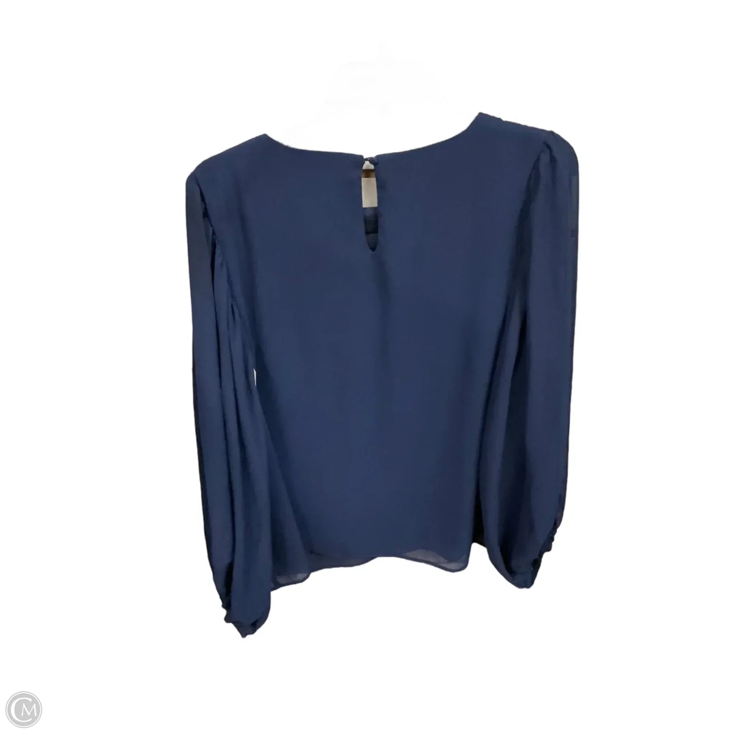 Blouse Long Sleeve By Vince Camuto In Navy, Size: L