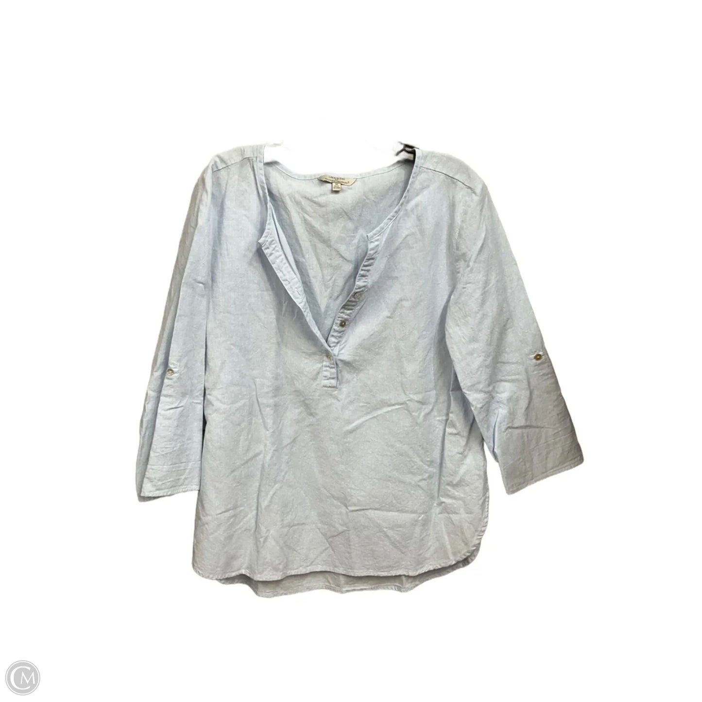 Top 3/4 Sleeve Basic By Clothes Mentor In Blue, Size: M