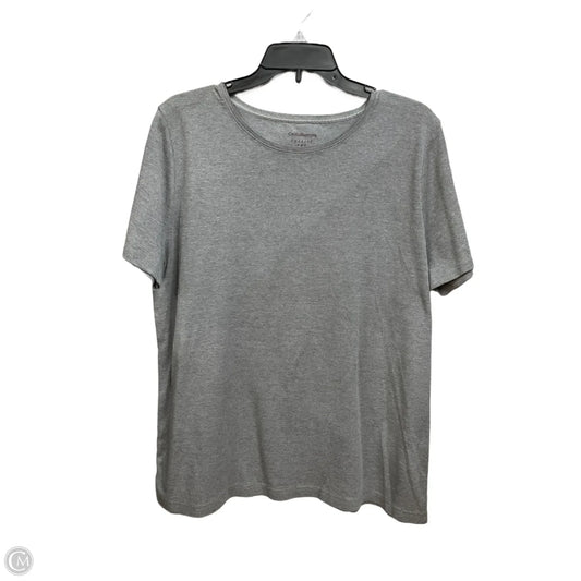 Top Short Sleeve Basic By Croft And Barrow In Grey, Size: 2x
