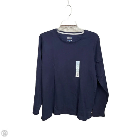 Top Long Sleeve Basic By Croft And Barrow In Blue, Size: Xl