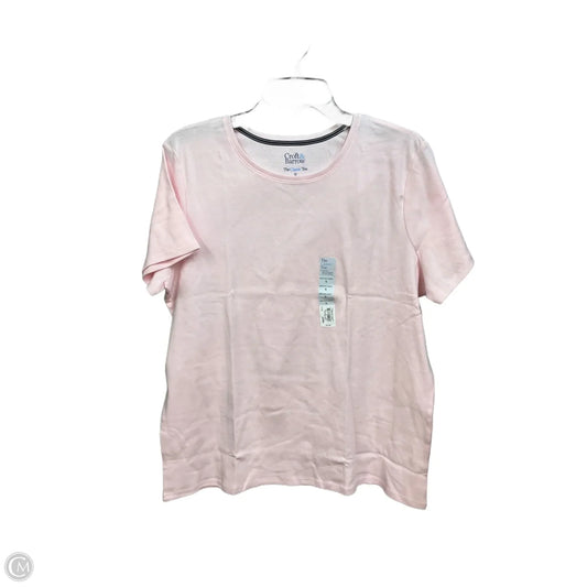Top Short Sleeve Basic By Croft And Barrow In Pink, Size: Xl