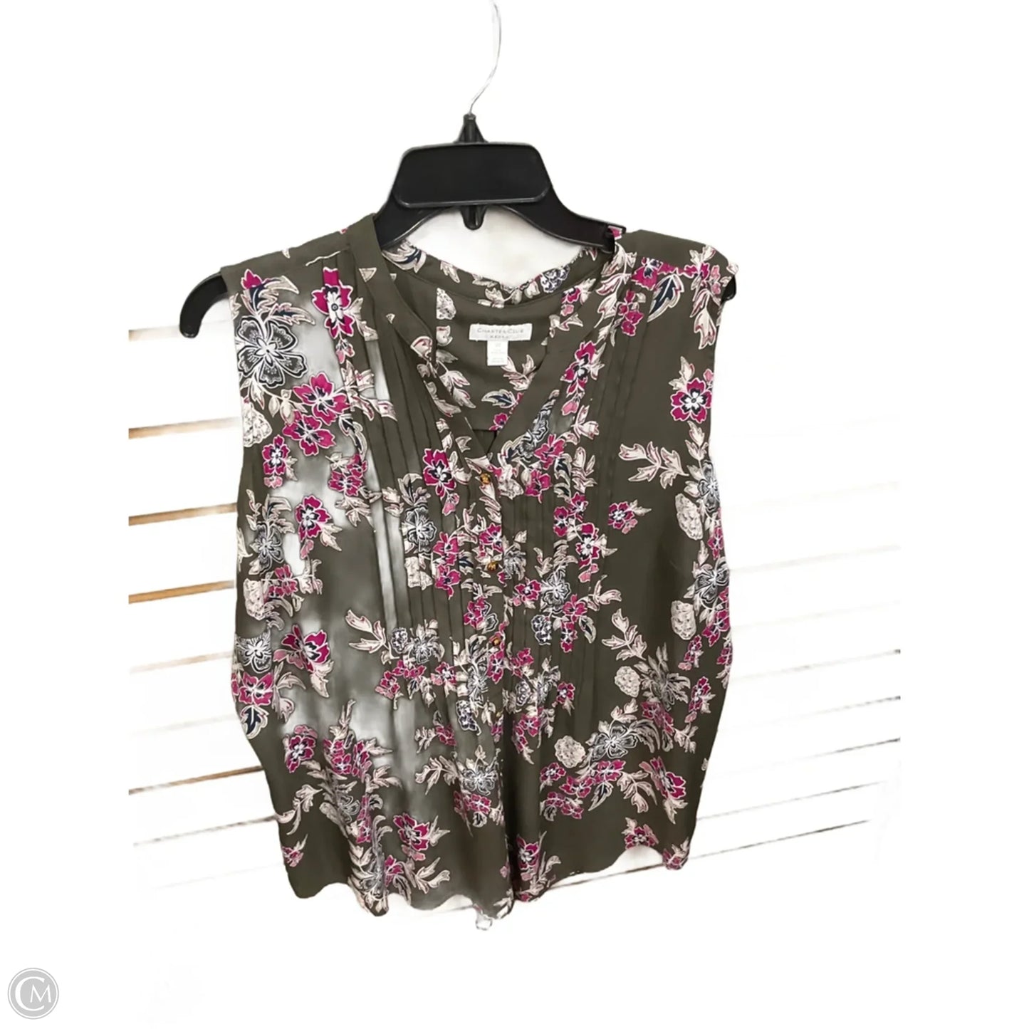 Top Sleeveless By Charter Club In Floral Print, Size: 2x