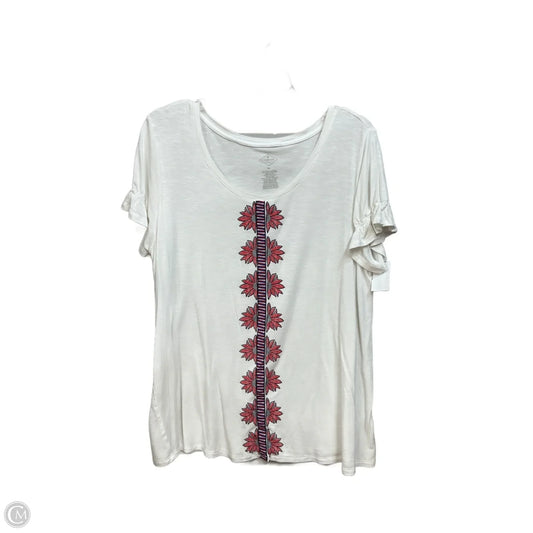 Top Short Sleeve By St Johns Bay In White, Size: Xl