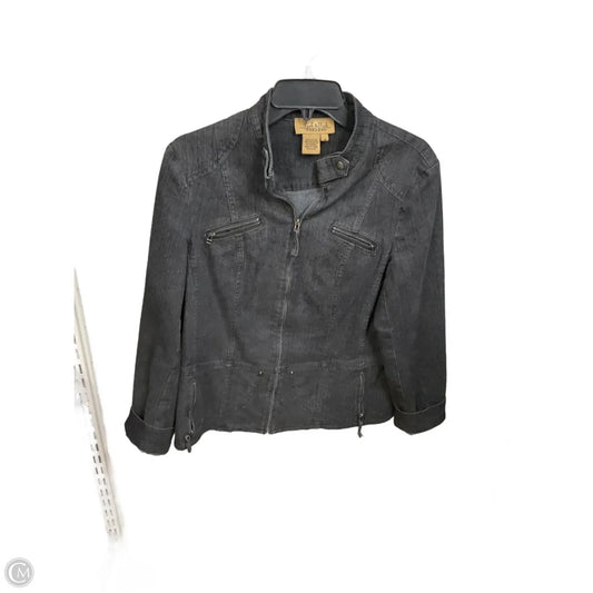 Jacket Denim By Peck And Peck In Black Denim, Size: M