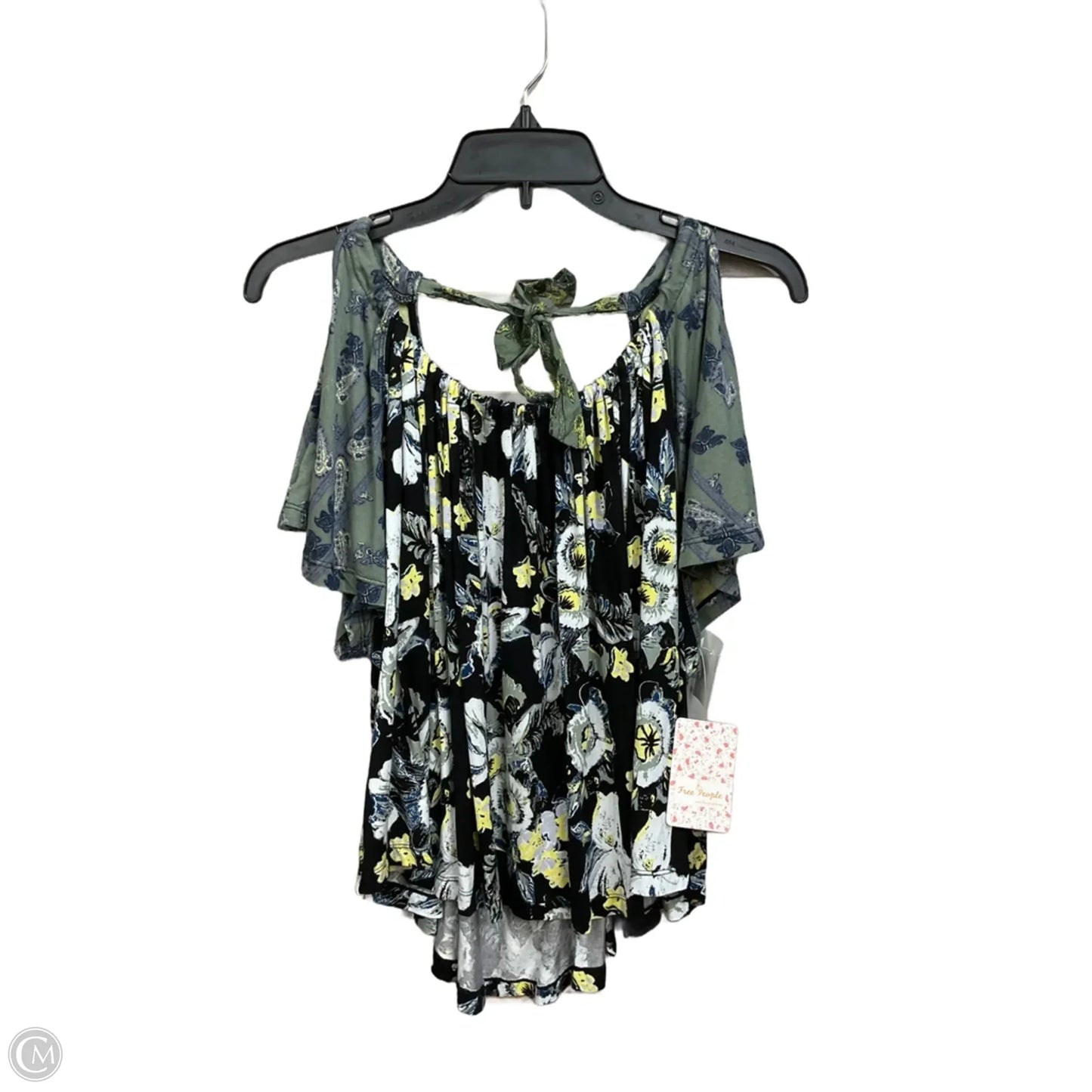 Top Short Sleeve By Free People In Floral Print, Size: S