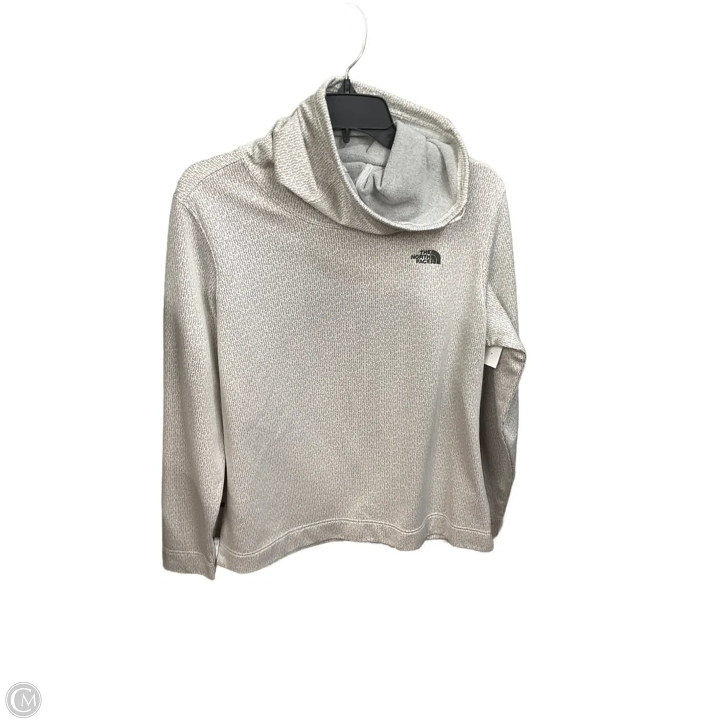 Athletic Top Long Sleeve Collar By The North Face In Grey, Size: Xl
