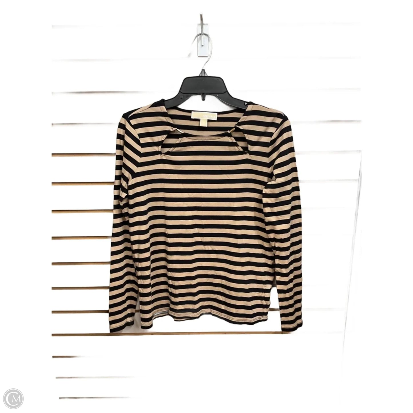 Top Long Sleeve Designer By Michael Kors In Striped Pattern, Size: M