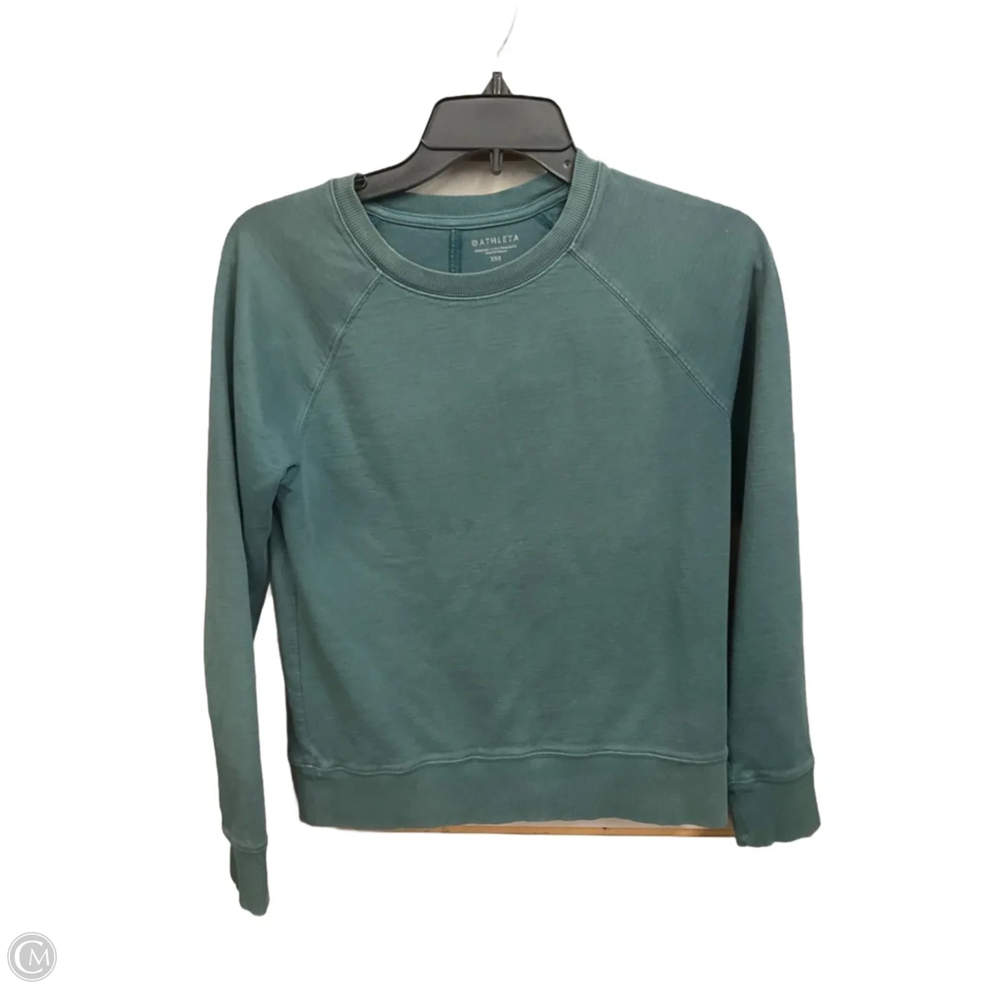 Athletic Top Long Sleeve Collar By Athleta In Green, Size: Xxs