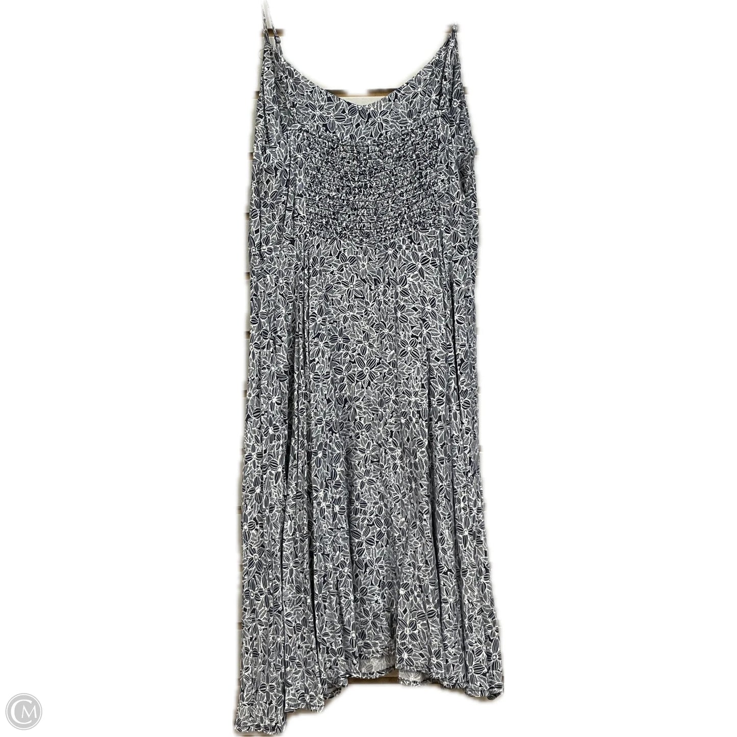 Dress Casual Midi By Old Navy In Blue & White, Size: L