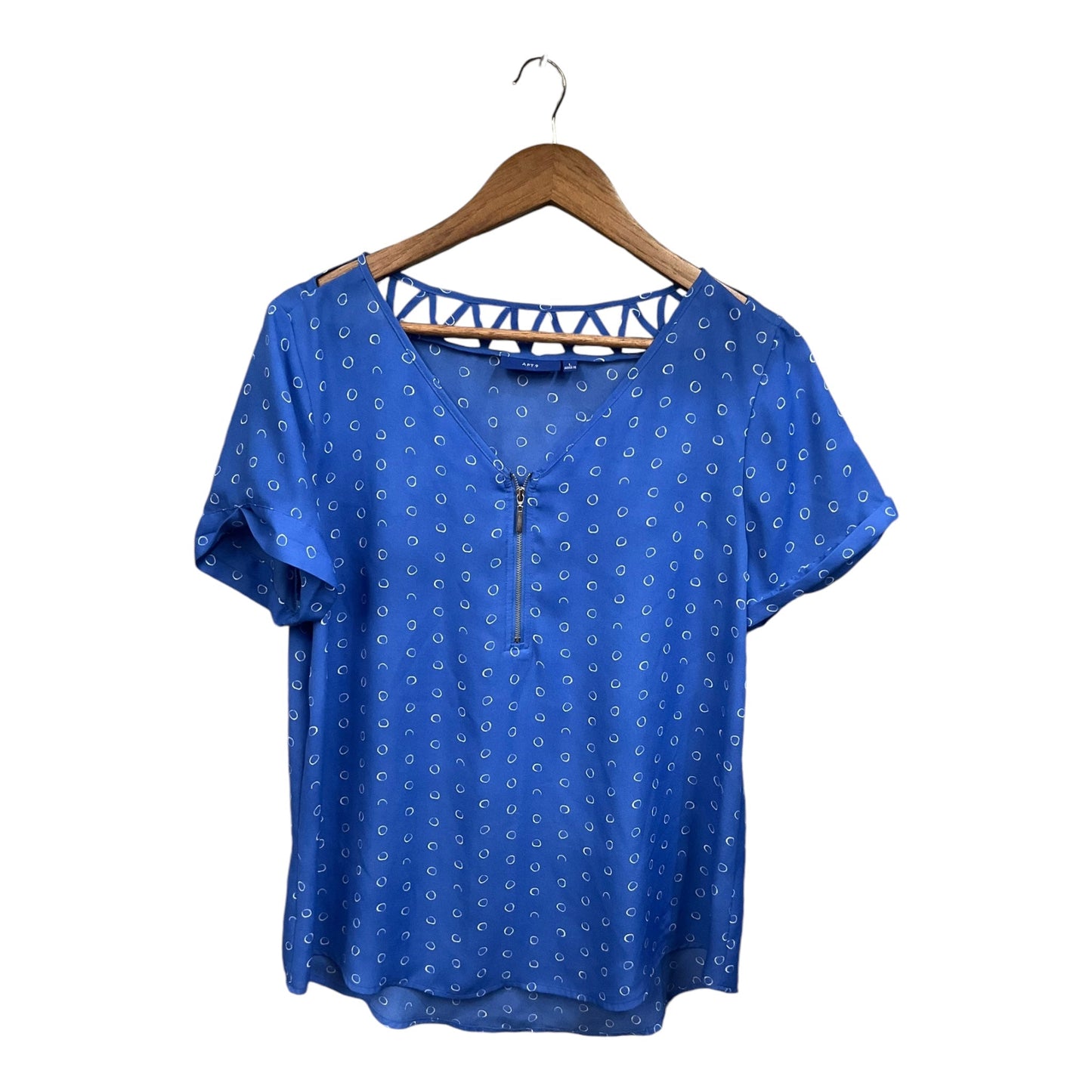 Top Short Sleeve By Apt 9 In Blue, Size: L