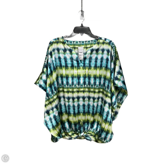 Top Sleeveless By Chicos In Blue & Green, Size: L