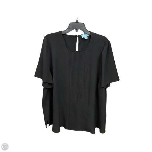 Blouse Short Sleeve By Cece In Black, Size: 3x