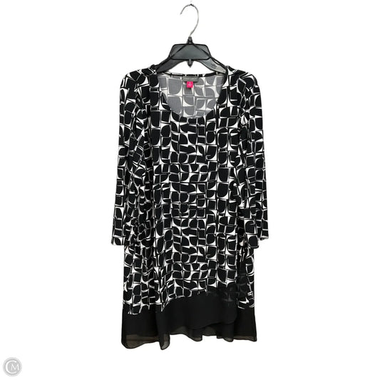 Blouse 3/4 Sleeve By Vince Camuto In Black & White, Size: 1x