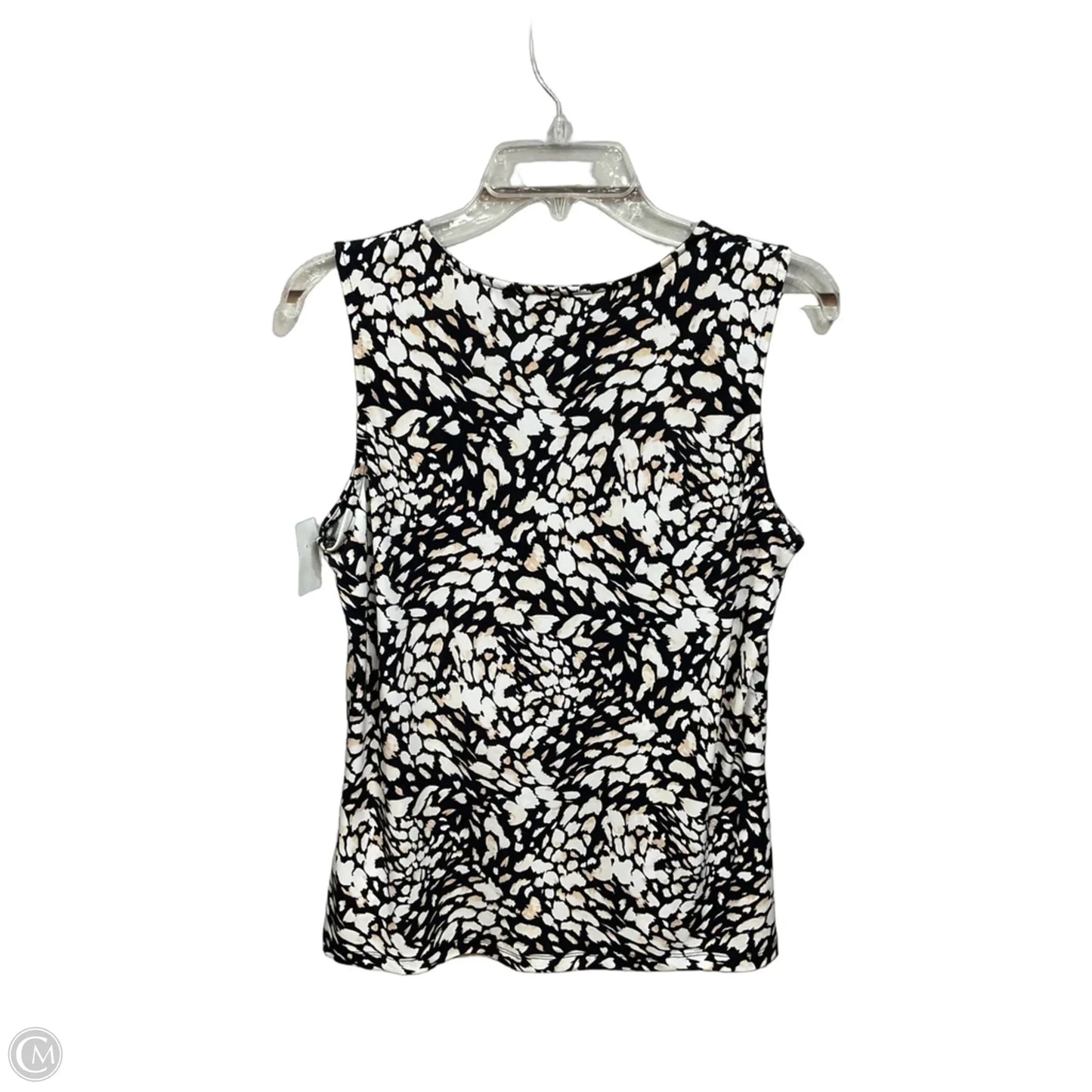Top Sleeveless By Tahari In Black & White, Size: M