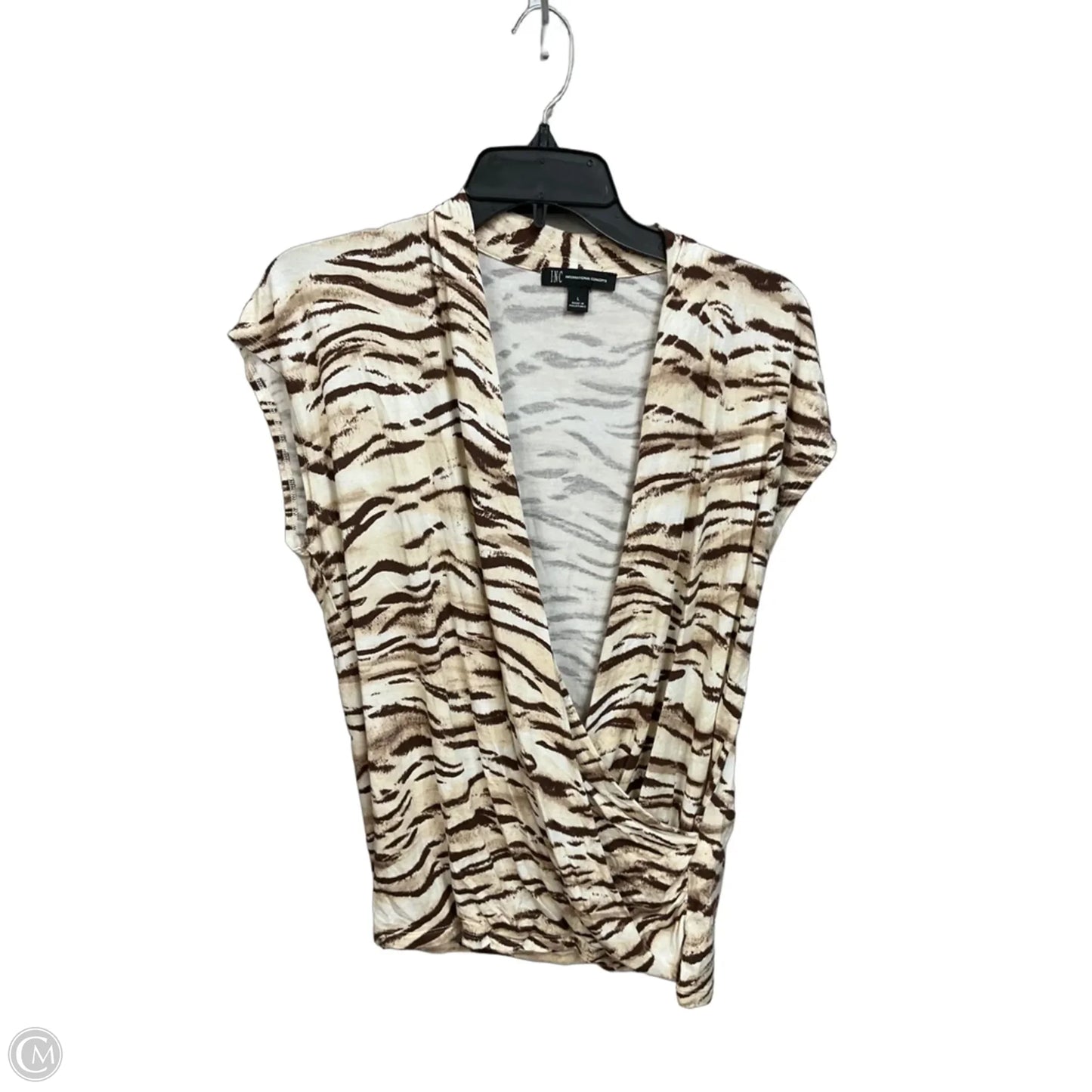 Top Sleeveless By Inc In Animal Print, Size: L