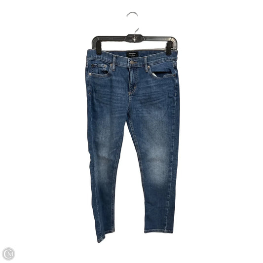 Jeans Straight By Banana Republic In Blue Denim, Size: 4