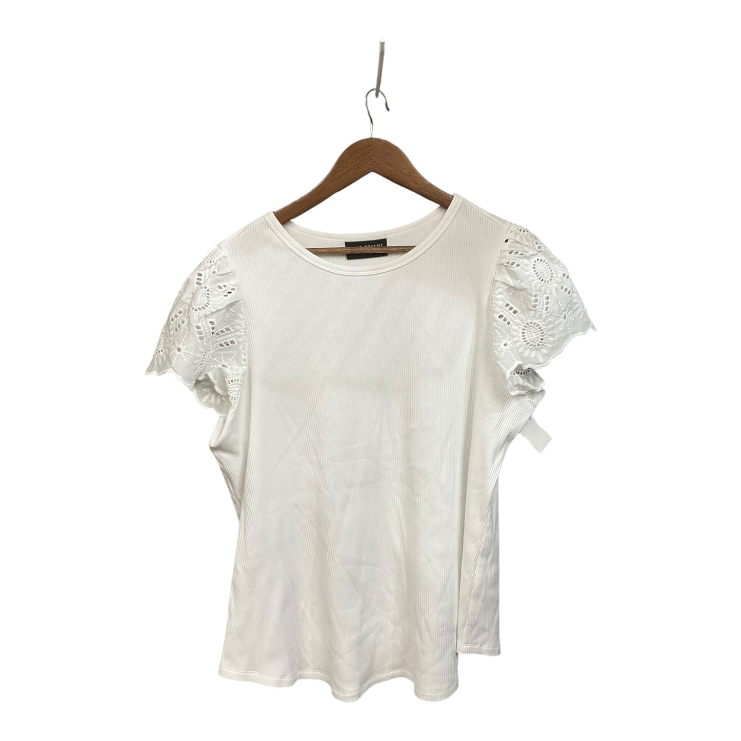 Top Short Sleeve By Lane Bryant In White, Size: 2x