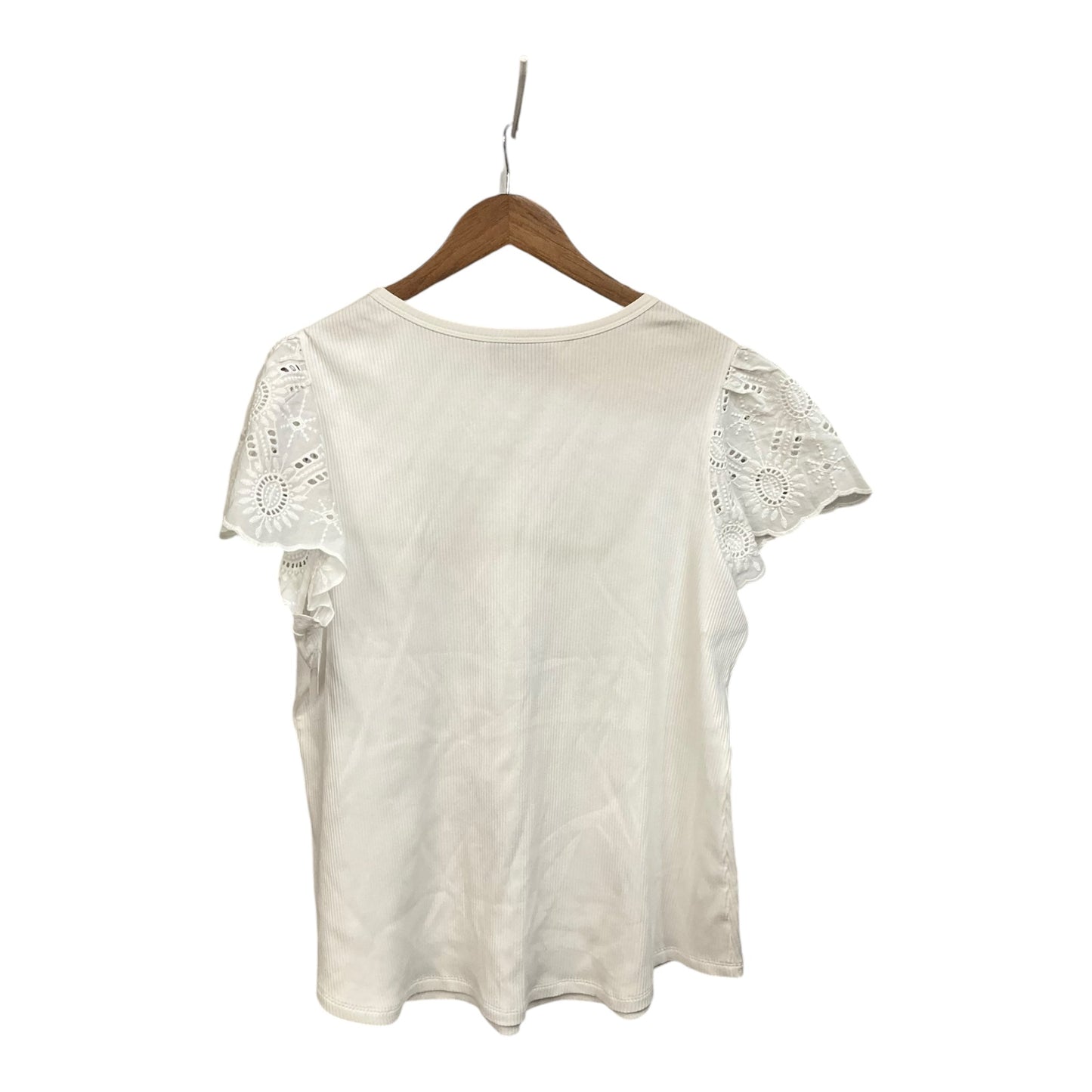 Top Short Sleeve By Lane Bryant In White, Size: 2x