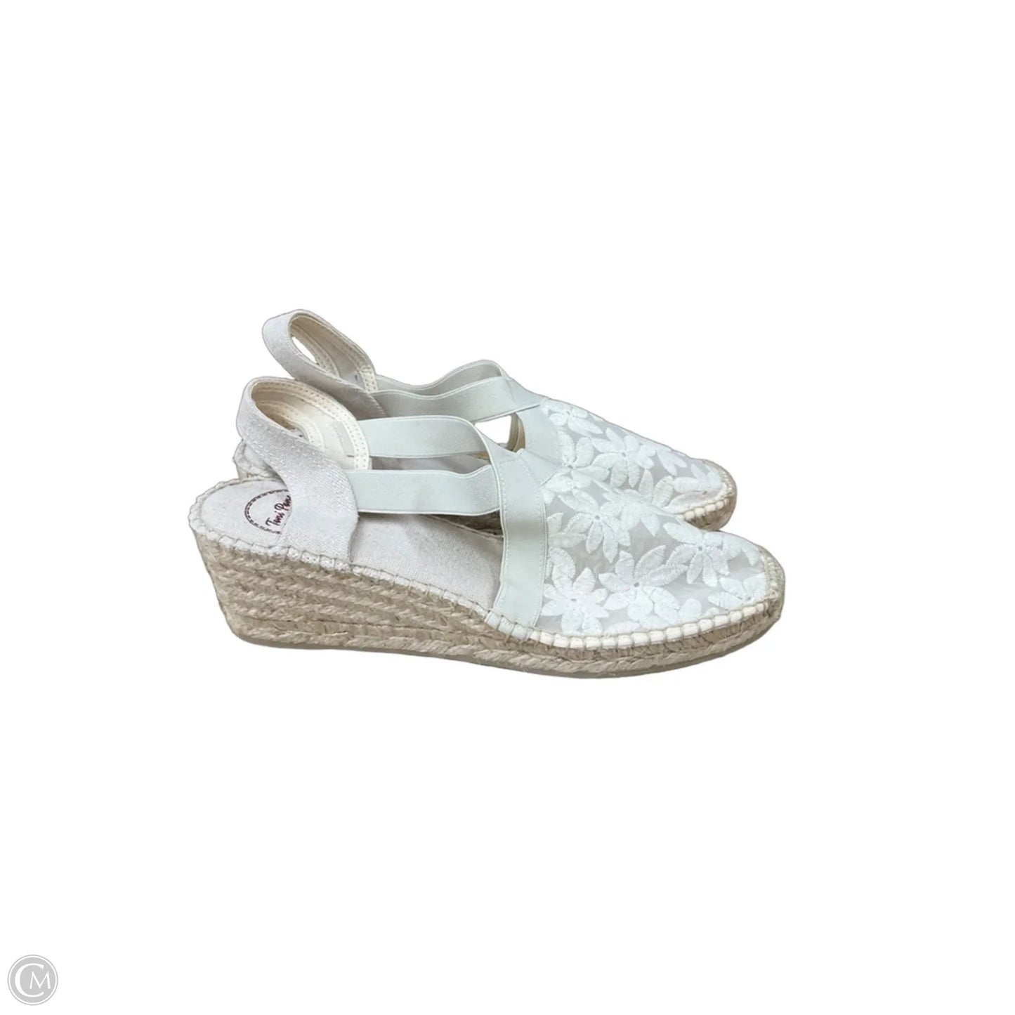 Sandals Heels Wedge By Clothes Mentor In White, Size: 9