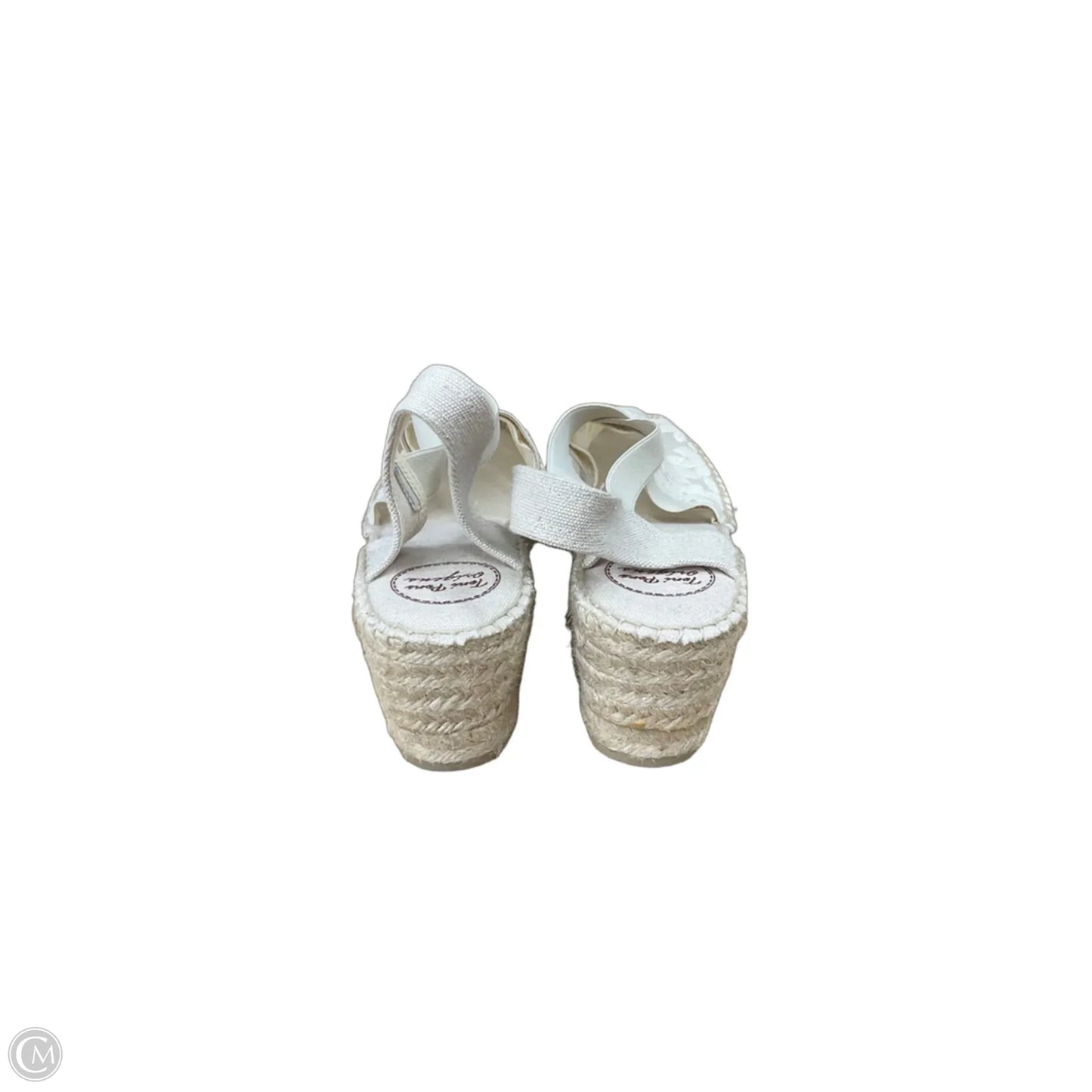 Sandals Heels Wedge By Clothes Mentor In White, Size: 9